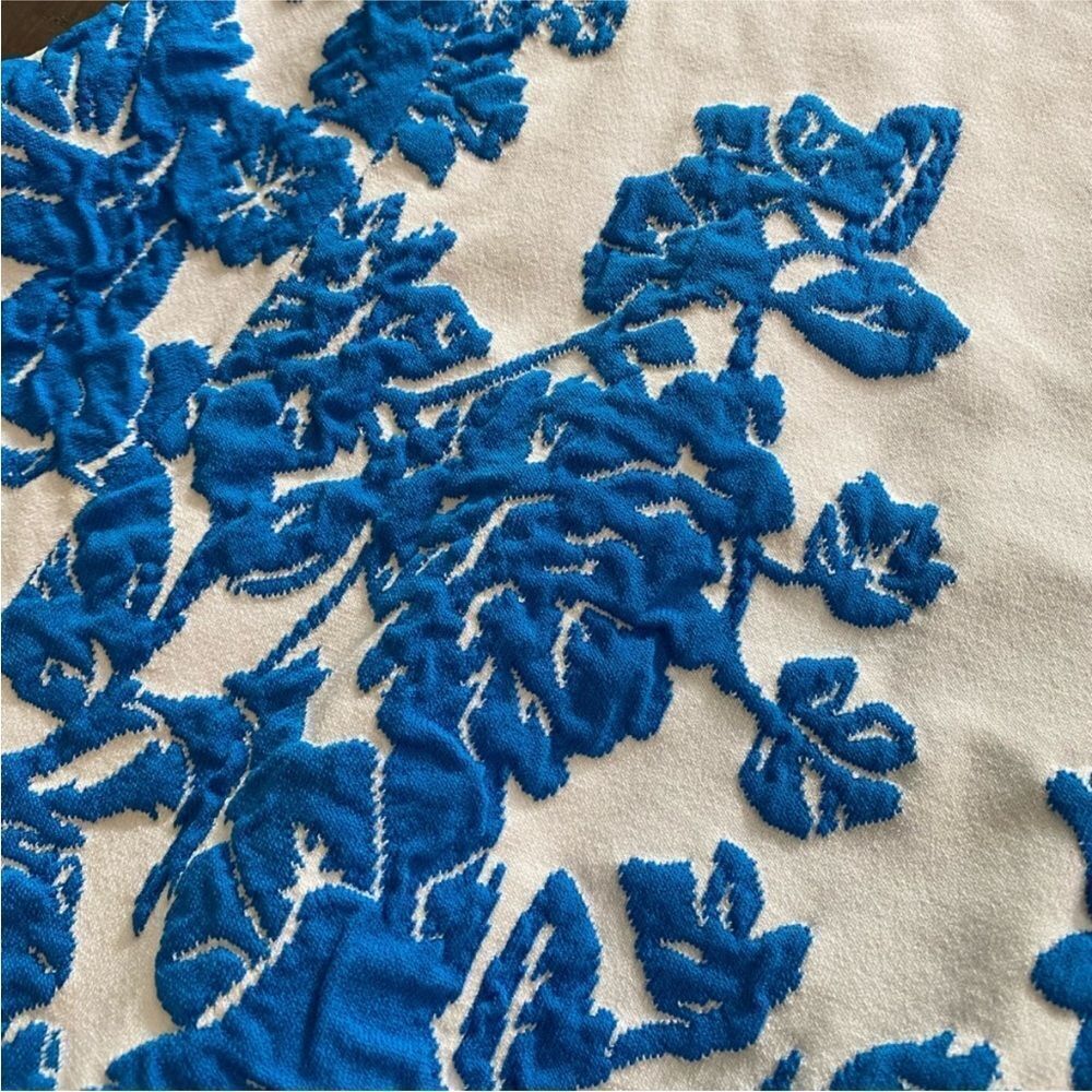 Milly White and Blue Floral Mini Dress - Picture 8 of 10